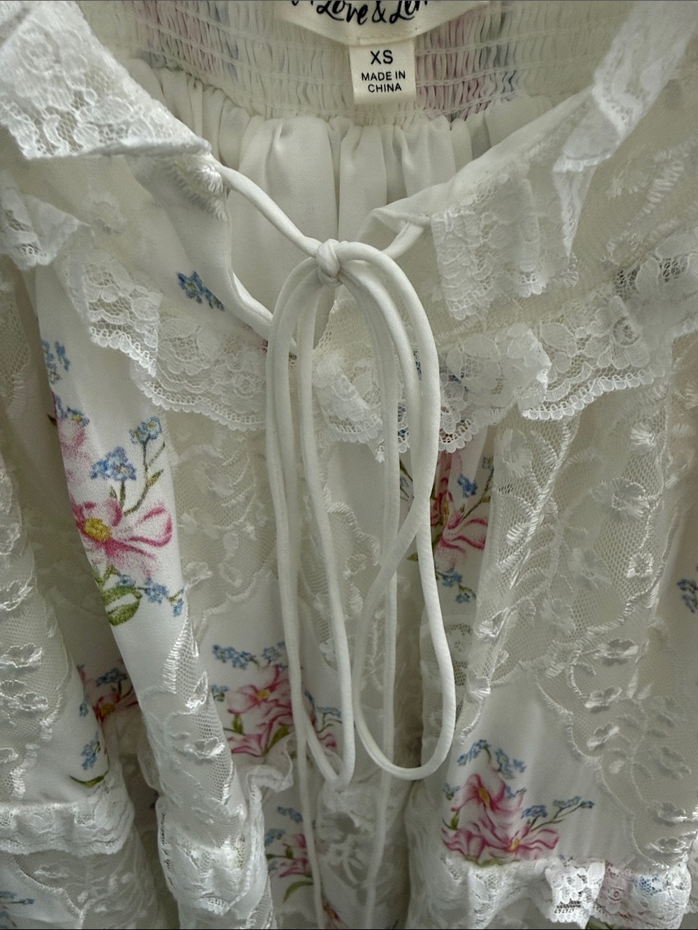 For Love & Lemons White Floral Mini Dress - Picture 3 of 8